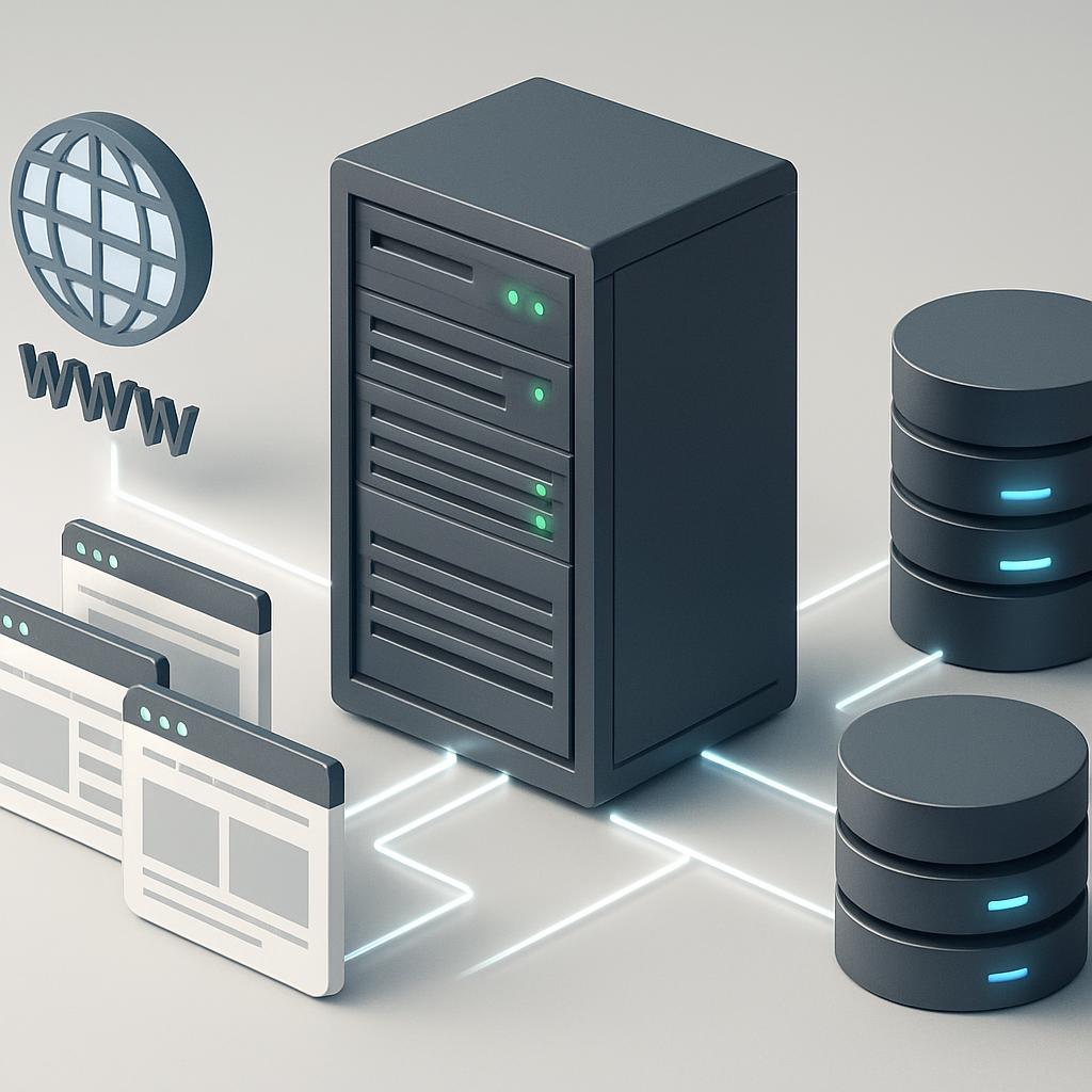 An illustrative diagram of a web hosting server infrastructure